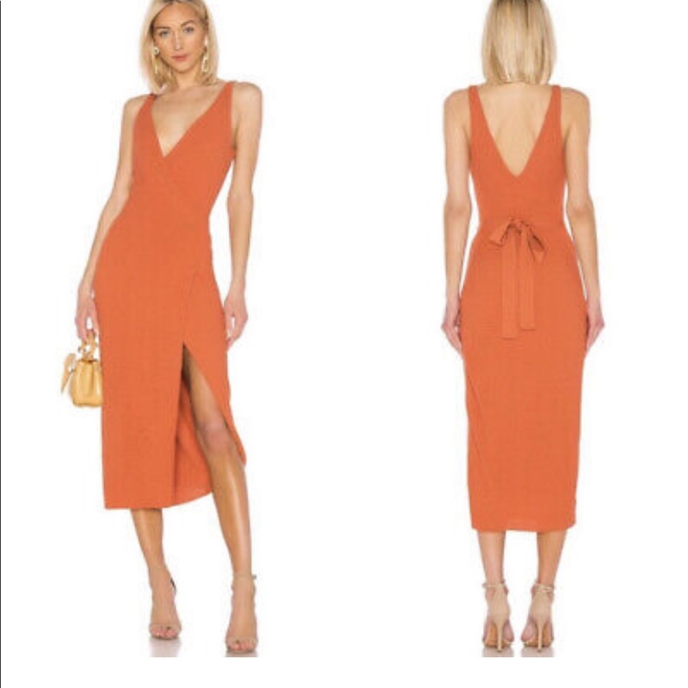 Revolve The Jetset Diaries Flowers on the Wall Orange Wrap Dress